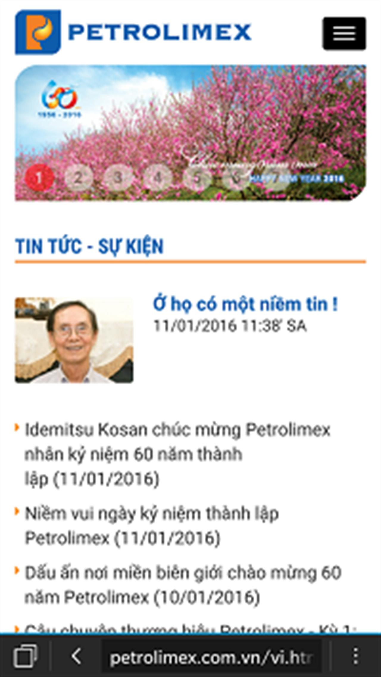www.petrolimex.com.vn chính thức sử dụng phiên bản RWD từ 12.01.2016
