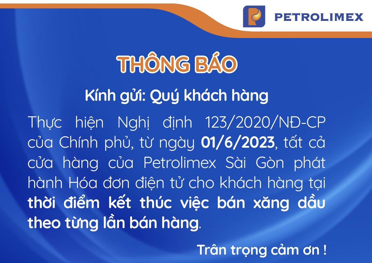 Petrolimex Sài Gòn chính thức phát hành hóa đơn điện tử ngay sau từng lần bán hàng từ ngày 01/6/2023