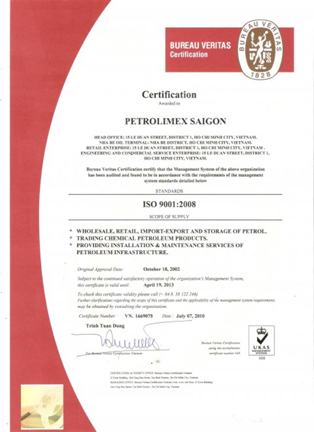 Đánh giá tái chứng nhận thành công Tiêu chuẩn ISO 9001 phiên bản 2008