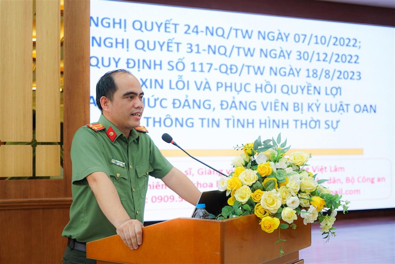 Hội nghị phổ biến, quán triệt các Quy định mới của Đảng và cập nhật tình hình kinh tế, thời sự trong nước và thế giới