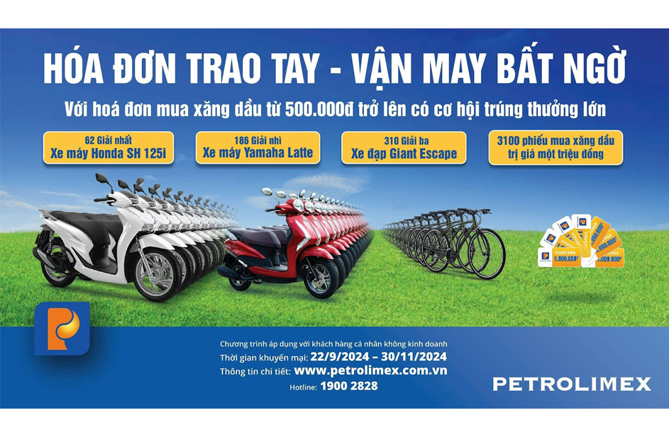 Petrolimex tri ân khách hàng với chương trình “Hóa đơn trao tay - Vận may bất ngờ”