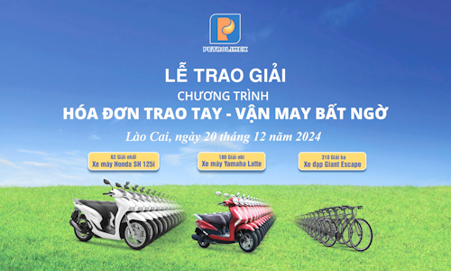 Trao thưởng khách hàng trúng giải chương trình khuyến mại "Hoá đơn trao tay - Vận may bất ngờ" tại Lào Cai