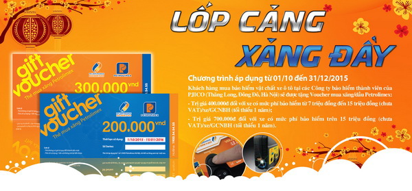 Pjico khuyến mại "Lốp căng - Xăng đầy" từ 01/10