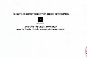 Báo cáo tài chính tổng hợp cho kỳ kế toán từ ngày 01/01/2021 đến ngày 31/03/2021