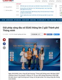 Giải pháp xăng dầu số EGAS thắng lớn 2 giải Thành phố Thông minh