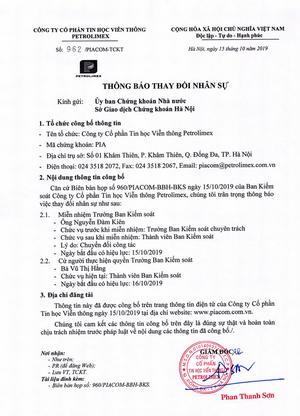 Thông báo thay đổi nhân sự