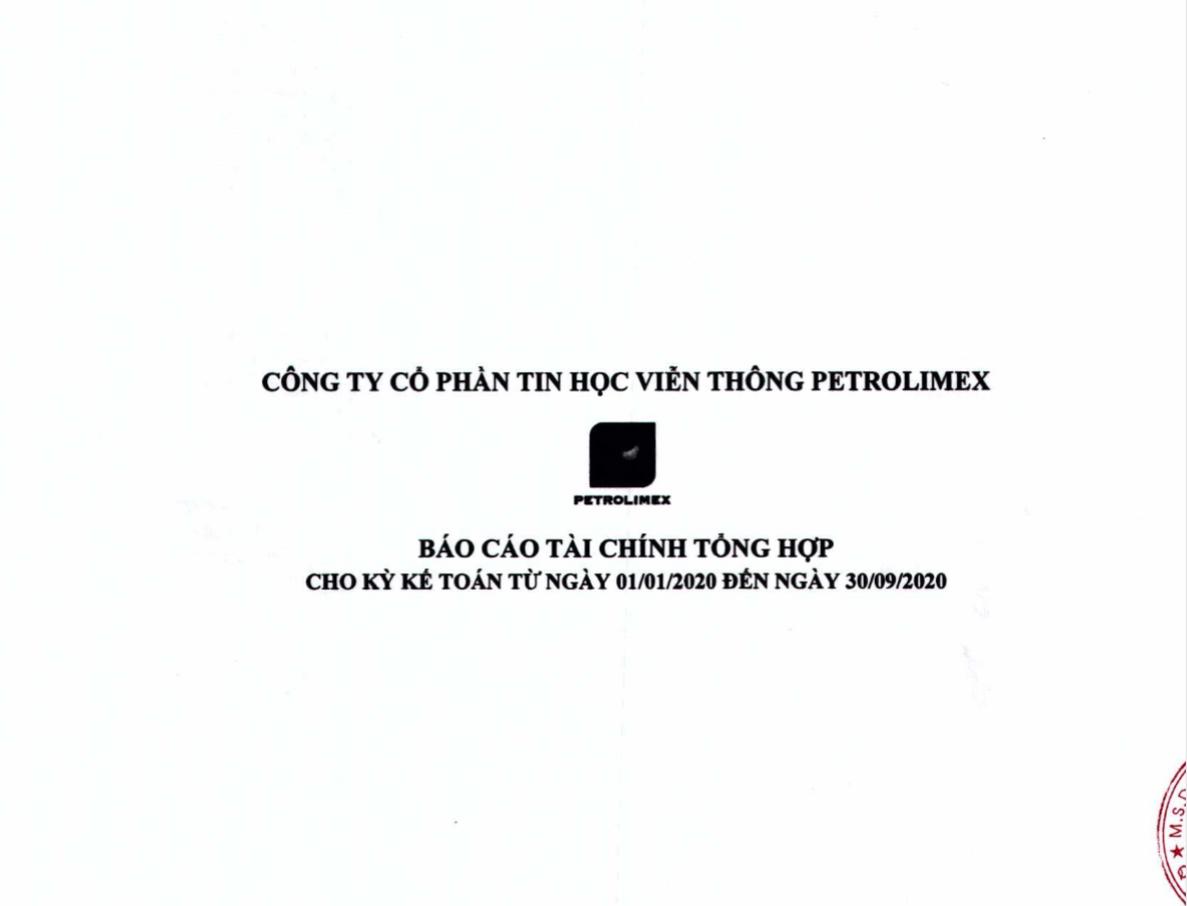 Báo cáo tài chính tổng hợp cho kỳ kế toán từ ngày 01/01/2020 đến ngày 30/09/2020