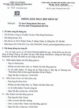 Thông báo thay đổi nhân sự