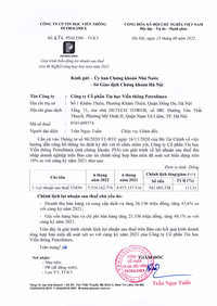 Giải trình Lợi nhuận sau thuế trên Báo cáo kết quả kinh doanh tổng hợp bán niên năm 2022 (đã được soát xét)