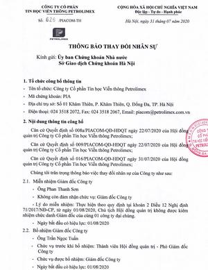 Thông báo thay đổi nhân sự