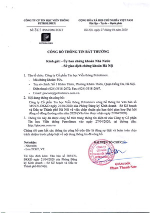 Chấp thuận gia hạn tổ chức ĐHĐCĐ thường niên năm 2020