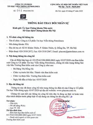 Thông báo thay đổi nhân sự