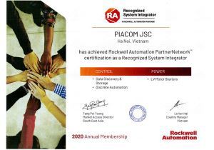 PIACOM là đối tác tích hợp hệ thống Tự động hóa (RcSI) năm 2020 của Rockwell Automation