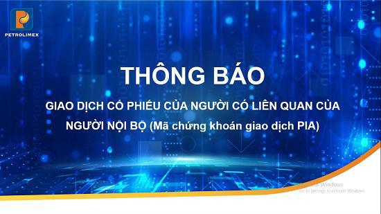 THÔNG BÁO GIAO DỊCH CỔ PHIẾU CỦA NGƯỜI CÓ LIÊN QUAN CỦA NGƯỜI NỘI BỘ