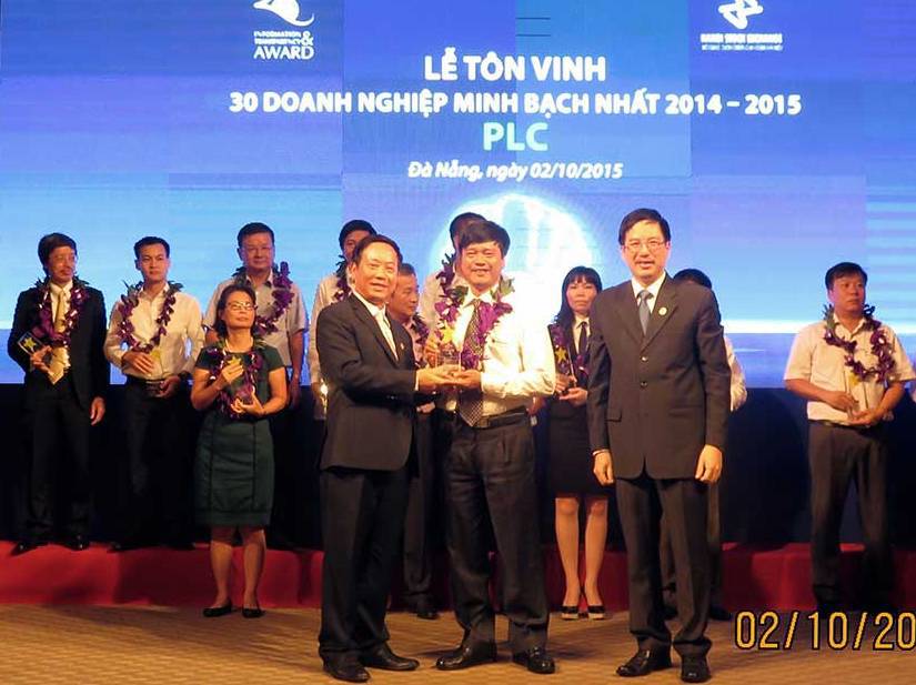 PLC nhận danh hiệu “Một trong 30 doanh nghiệp minh bạch nhất Sở Giao dịch chứng khoán Hà Nội 2014 - 2015