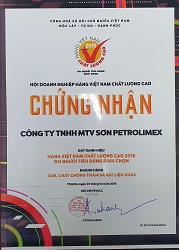 Công ty TNHH MTV Sơn Petrolimex vinh dự nhận được danh hiệu Hàng Việt Nam Chất Lượng Cao 2019