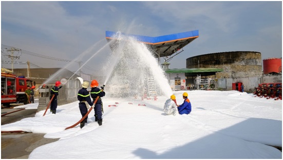 Petrolimex Aviation diễn tập phương án chữa cháy và cứu nạn, cứu hộ tại sân bay Tân Sơn Nhất