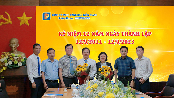 Thư chúc mừng nhân kỷ niệm 12 năm ngày thành lập Công ty TNHH Xăng dầu Kiên Giang (12.9.2011 - 12.9.2023)
