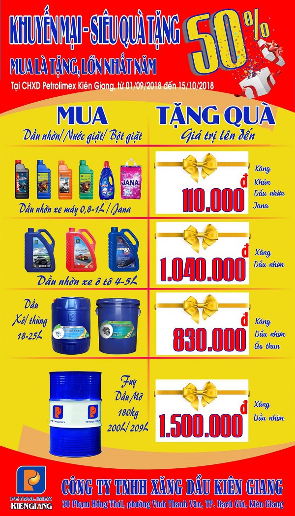 CHƯƠNG TRÌNH KHUYẾN MÃI LỚN NHẤT TRONG NĂM 2018