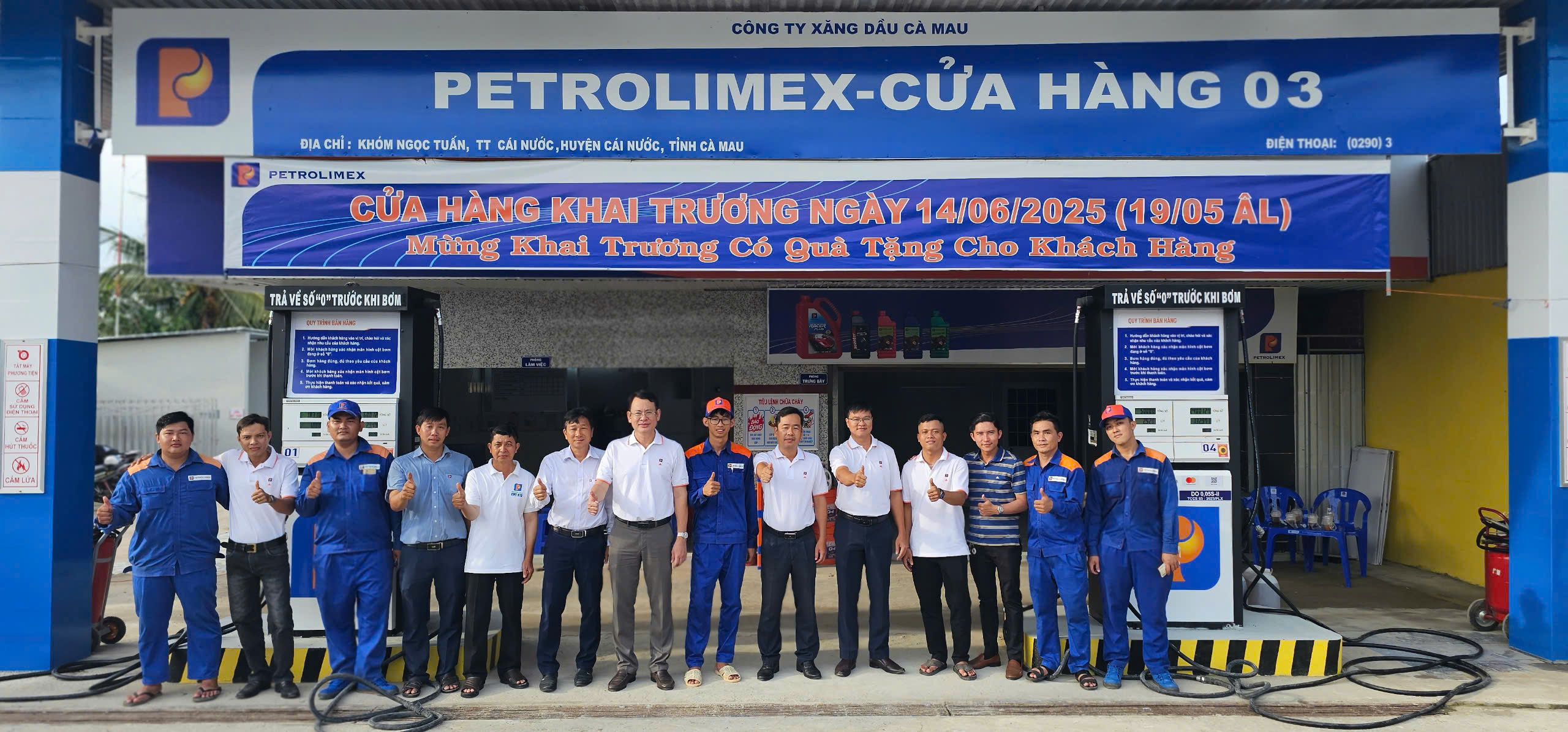 Khai trương bán hàng tại Petrolimex Cửa hàng 03