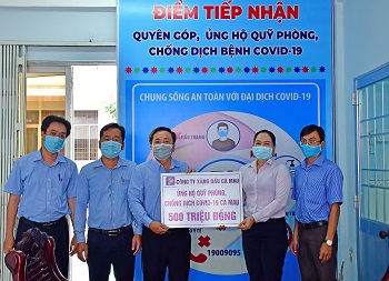 Petrolimex Cà Mau ủng hộ tỉnh 500 triệu đồng phòng, chống dịch Covid–19