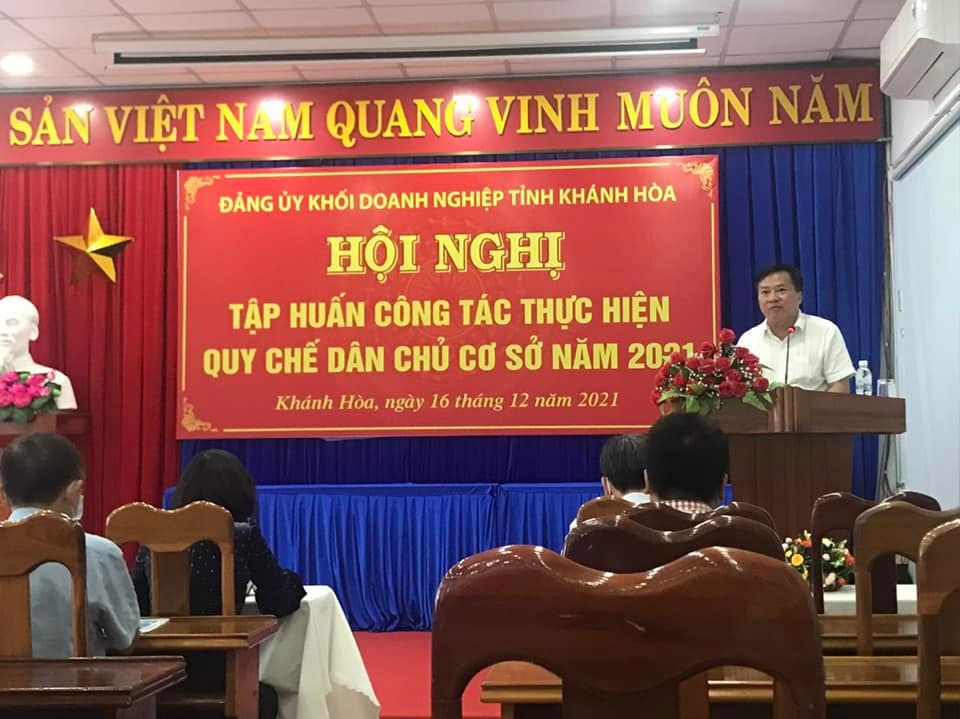 Đảng ủy Khối Danh nghiệp Khánh Hòa tổ chức hội nghị tập huấn quy chế dân chủ cơ sở năm 2021