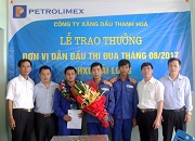 CHXD Hải Long đạt danh hiệu dẫn đầu thi đua tháng 8/2017