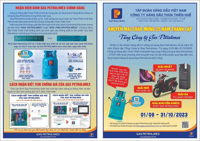 Khuyến mãi chào mừng 25 năm thành lập Tổng công ty Gas Petrolimex