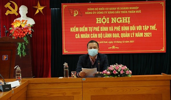 Đảng ủy Petrolimex Thừa Thiên Huế hội nghị kiểm điểm năm 2021