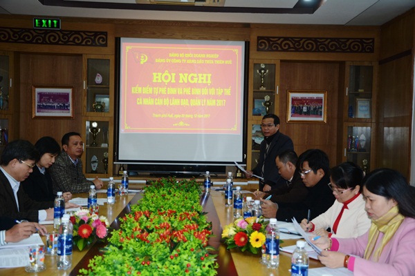 Hội nghị kiểm điểm tự phê bình và phê bình đối với tập thể, cá nhân cán bộ lãnh đạo, quản lý năm 2017