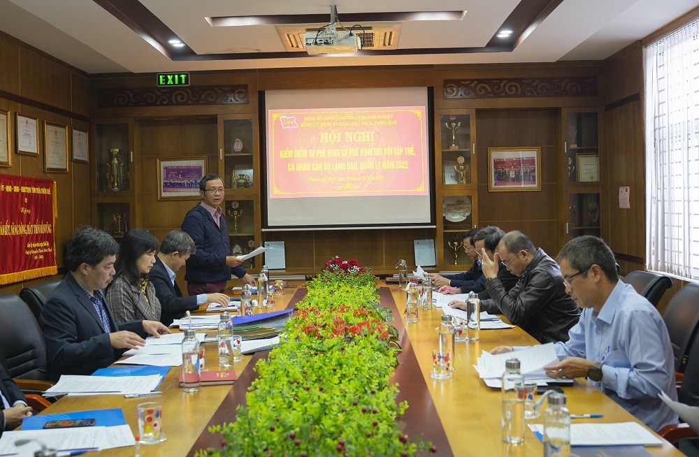 Hội nghị kiểm điểm tự phê bình và phê bình đối với tập thể, cá nhân cán bộ lãnh đạo, quản lý năm 2022