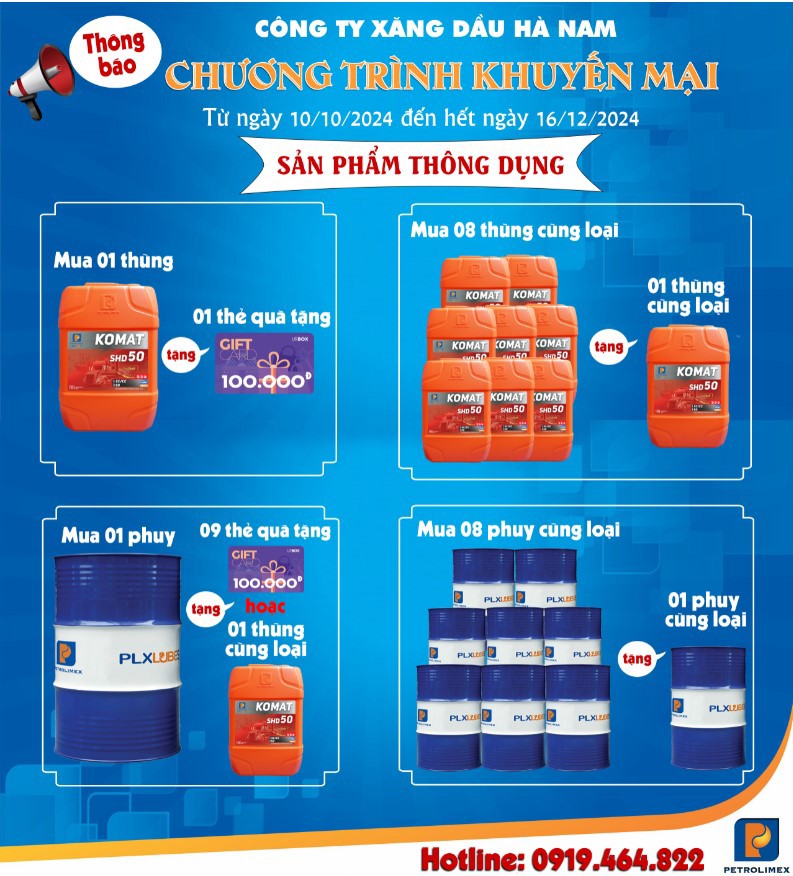 Chương trình Khuyến mại dầu mỡ nhờn (DMN) Petrolimex “ƯU ĐÃI NGẬP TRÀN – NHẬN NGÀN QUÀ TẶNG”