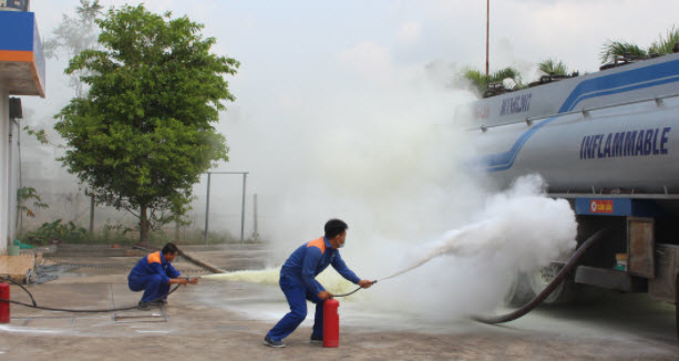 Petrolimex Tây Ninh diễn tập phương án chữa cháy tại CHXD