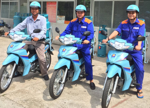 PGC hỗ trợ Petrolimex Đồng Tháp 3 xe máy vận chuyển gas chuyên dùng