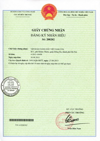 Certificate of registration of trademark No 208202