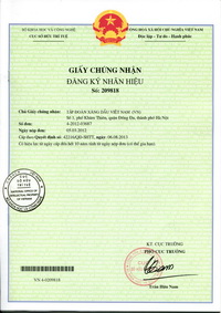 Certificate of registration of trademark No 209818