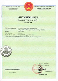 Certificate of registration of trademark No 208203