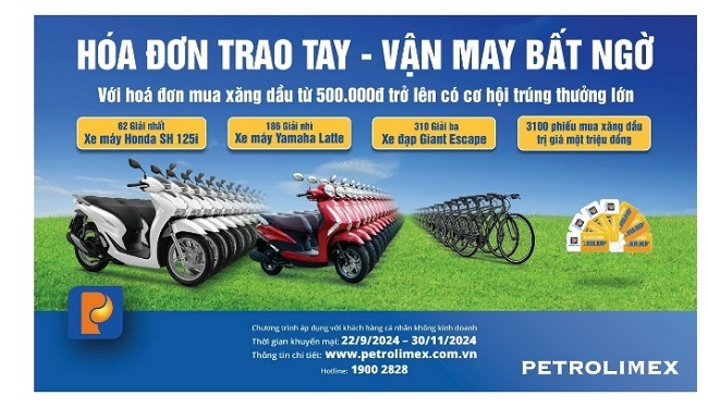 Petrolimex tri ân khách hàng với chương trình “Hóa đơn trao tay - Vận may bất ngờ”