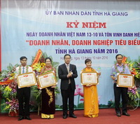 Vinh danh Doanh nhân, Doanh nghiệp Hà Giang tiêu biểu năm 2016