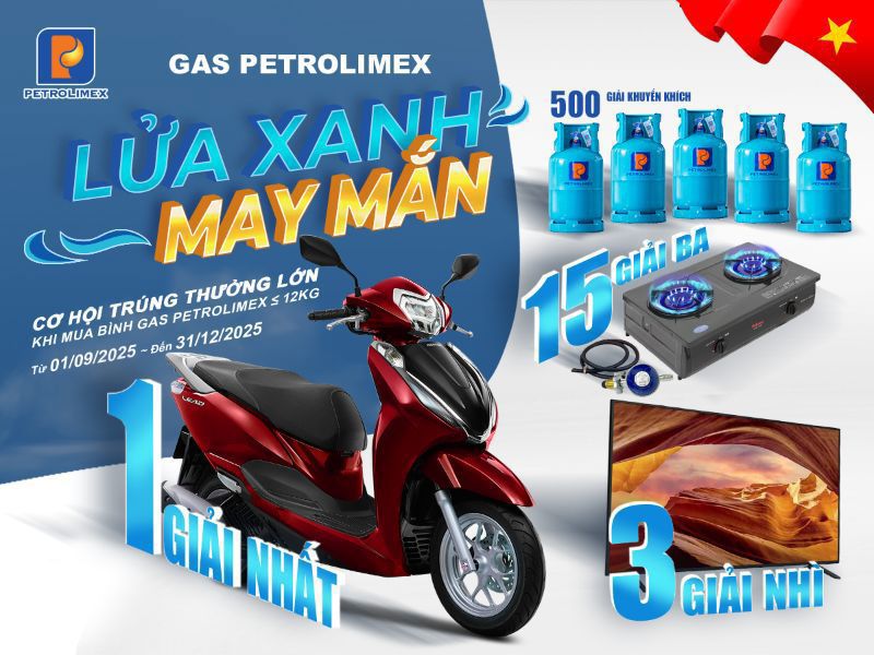 Chương trình khuyến mại Gas Petrolimex – Lửa xanh may mắn