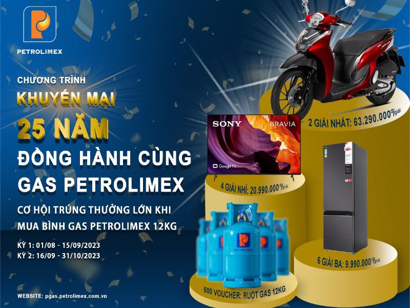 Chương trình khuyến mại chào mừng 25 năm thành lập Tổng công ty Gas Petrolimex - CTCP