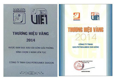 Gas Petrolimex tự hào thương hiệu Việt yêu thích nhất 5 năm liền 2010-2014 tại Tp. Hồ Chí Minh
