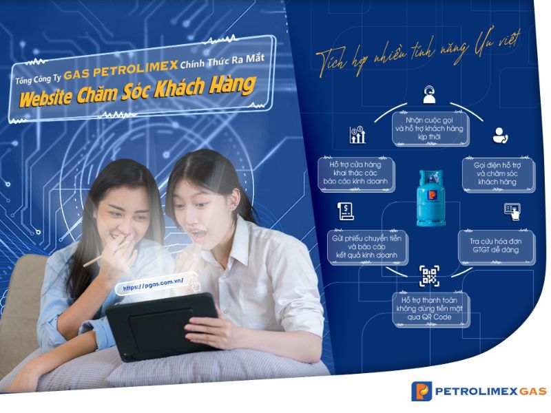 Tổng Công Ty Gas Petrolimex chính thức ra mắt Website Chăm sóc khách hàng đa năng