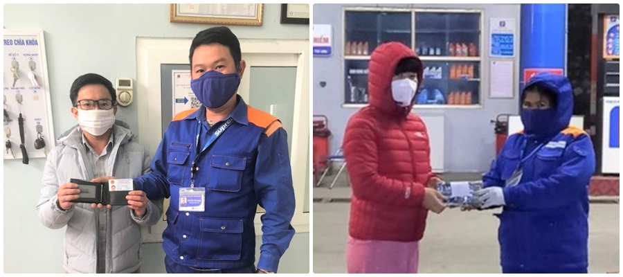 Nhân viên CHXD số 14 và 16 nhặt được của rơi trả lại người mất