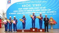 Hội thao PCCC chào mừng 25 năm Ngày thành lập Xí nghiệp Xăng dầu Quảng Ninh