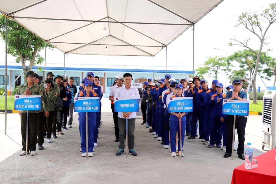 Hội thi thực hành nghiệp vụ PCCC cơ sở và giao lưu thể thao chào mừng ngày thành lập Công ty Xăng dầu B12 và Xí nghiệp KVXD K132