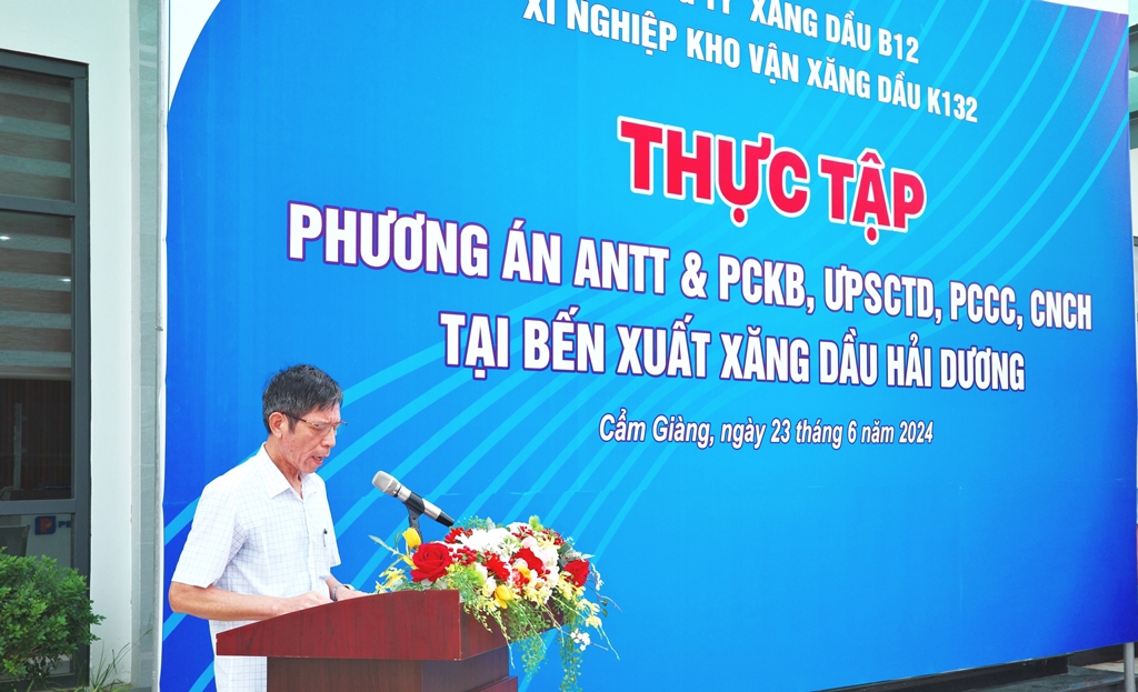 Xí nghiệp Kho vận Xăng dầu K132 thực tập phương án ƯPSCTD, PCCC, CNCH, ANTT&PCKB năm 2024