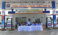 Petrolimex Tiền Giang diễn tập PCCC tại CHXD