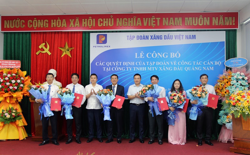 Tập đoàn Xăng dầu Việt Nam (Petrolimex) tổ chức Lễ công bố Quyết định công tác cán bộ tại Công ty TNHH MTV Xăng dầu Quảng Nam (Petrolimex Quảng Nam)