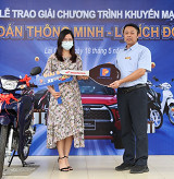 Petrolimex trao giải chương trình "Thanh toán thông minh - Lợi ích đồng hành" tại Lai Châu.